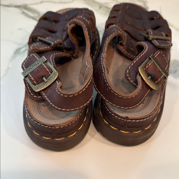 Dr. Martens Brown Leather Sandals with Moccasin Stitching - Picture 3 of 7